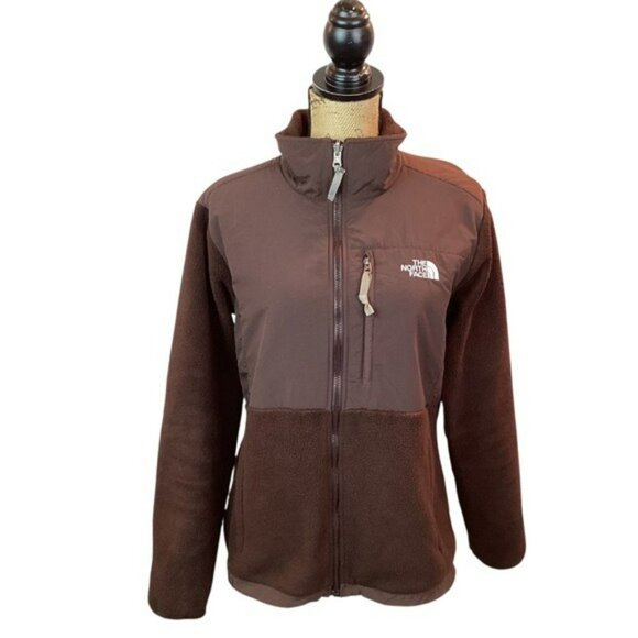 The North Face Womens Brown Denali Fleece Jacket Full Zip Outdoor Warm Large - Picture 12 of 13